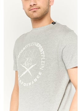 Plein Sport Men Sportswear Fit Short Sleeves Outdoor T-Shirt, Grey  - Image 3