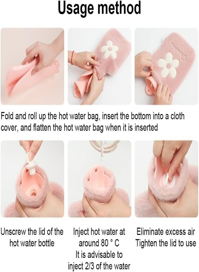KRUPAVI Hot Water Compressor Bag, Hot and Cold Therapy Bag Pack, Leakproof Hot Water Bag Bed Warm with Cover for Cozy Nights, Hot Pack for Pain Relief Period Cramps 1 litre Cute (Multi-Color, 1 Pcs) - Image 2
