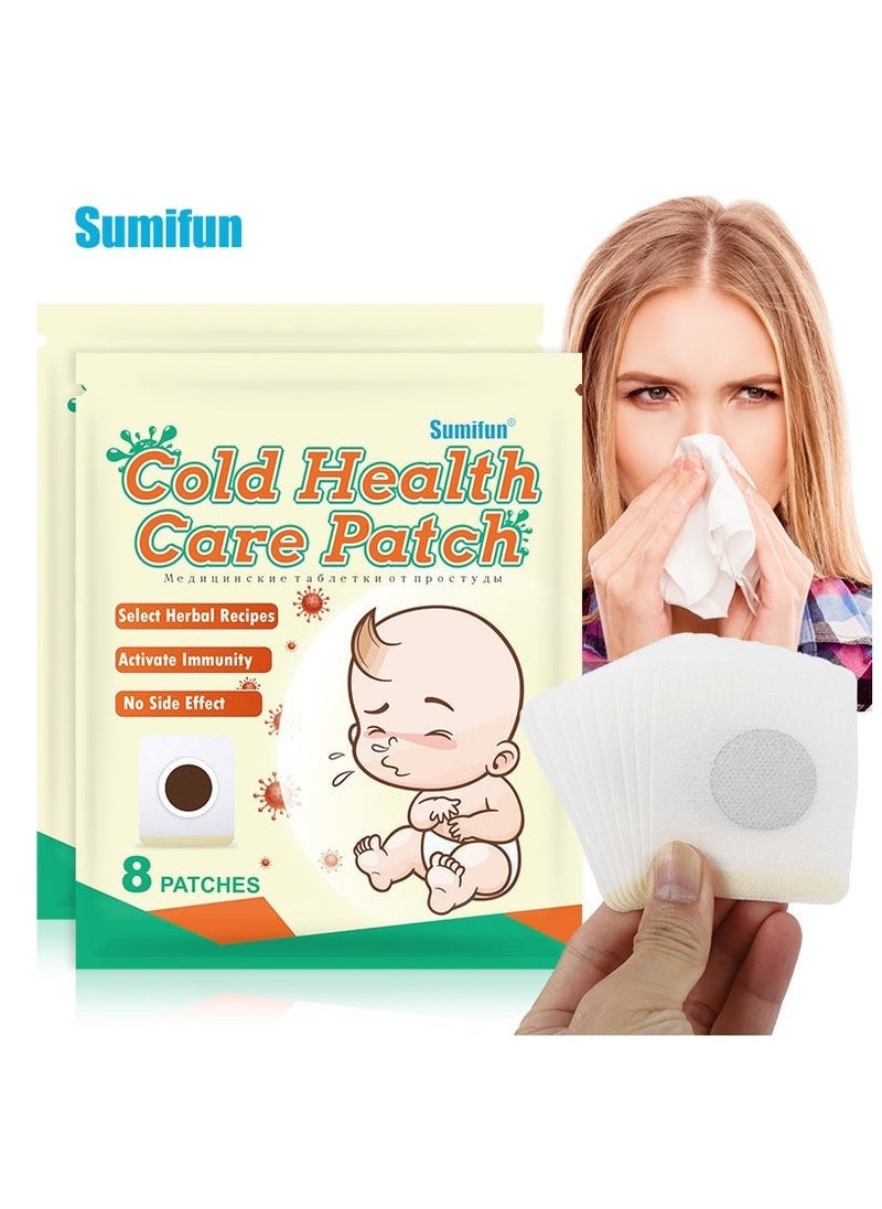 Sumifun 2-PACKS Acupuncture Care Patch, Relieves Nasal Congestion, Runny Nose, Sore Throat and Other Cold Symptoms, 8 Patches/Bag - Image 1