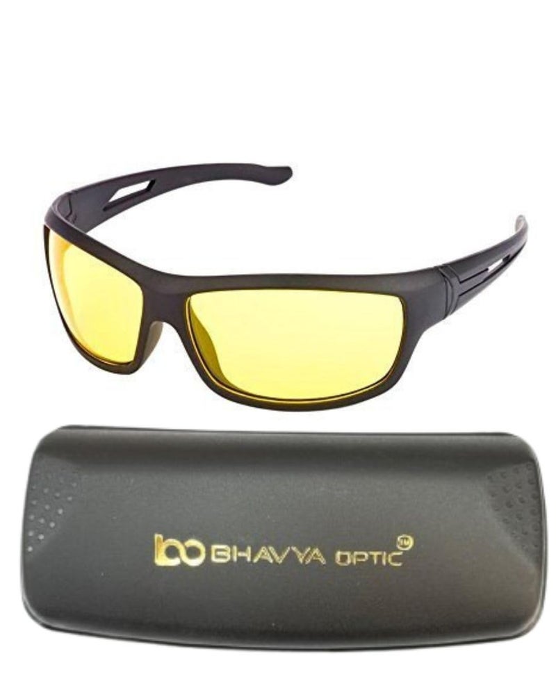 Sunshades Bhavya Unisex Glasses Wrap Around For Day and Night Drive (Yellow) - Image 4