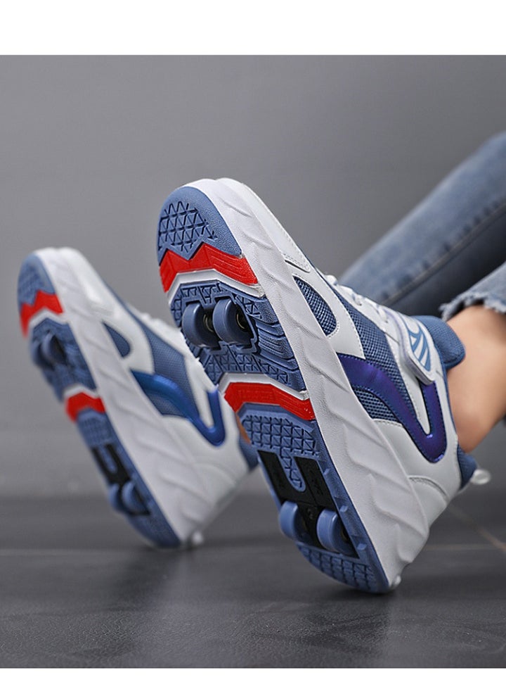 NIBEMINENT Kids Roller Skates Shoes 4 Wheels Roller Shoes Boys Girls Wheel Shoes Roller Sneakers Shoes for Beginner More Balanced  - Image 5