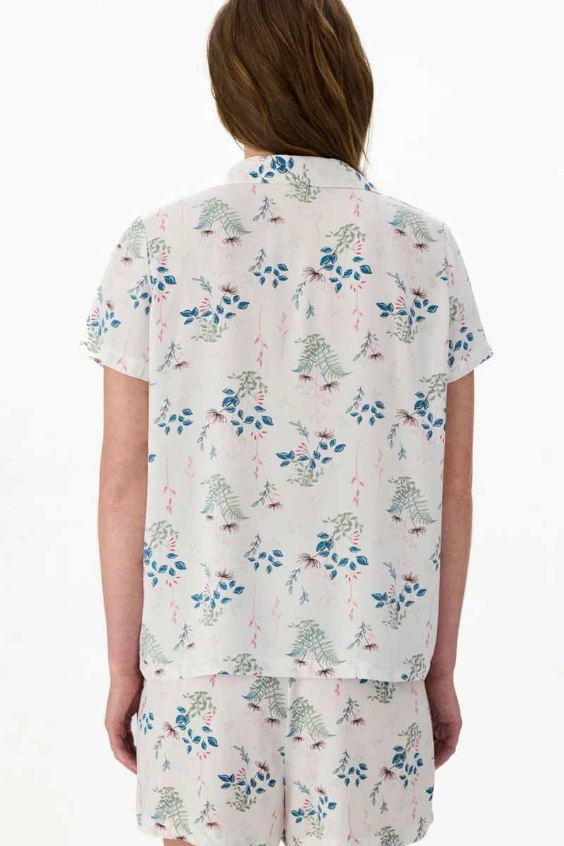 Penti PENTI Broken Petal Mist Floral Short Sleeve Shirt Pajama Set