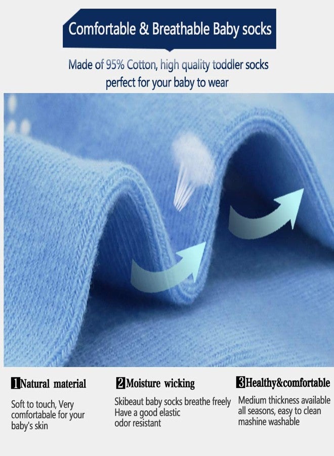 Tphon Non Skid Boys Socks Toddler Non Slip Socks with Grips 20 Pairs Tphon Sticky Crew Socks for Infants Baby Kids(3-5 Years) - Image 5