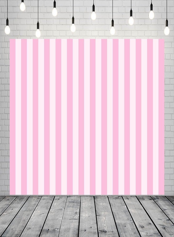 BELECO 7x5ft Fabric Pink White Stripes Backdrop Pink and White Stripe Background for Baby Kids Girls Birthday Photoshoot Baby Shower Party Decorations Banner Photo Booth Studio Props - Image 2