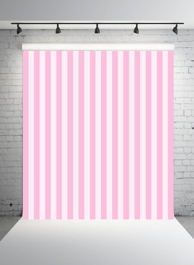 BELECO 7x5ft Fabric Pink White Stripes Backdrop Pink and White Stripe Background for Baby Kids Girls Birthday Photoshoot Baby Shower Party Decorations Banner Photo Booth Studio Props - Image 4