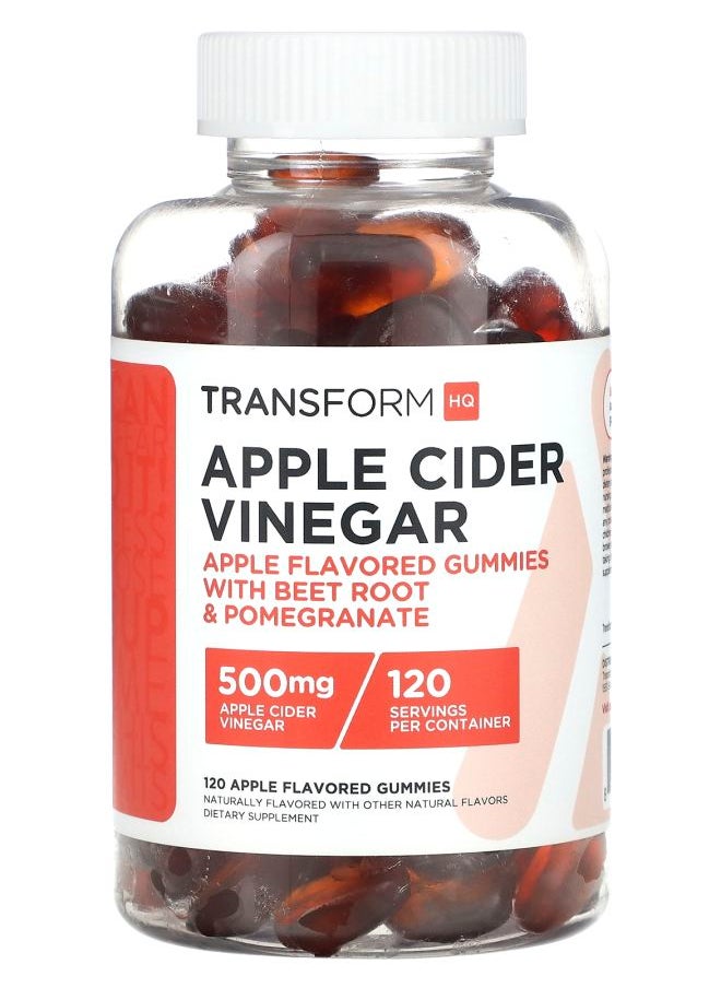 TransformHQ Apple Cider Vinegar 500 mg 120 Apple Flavored Gummies 