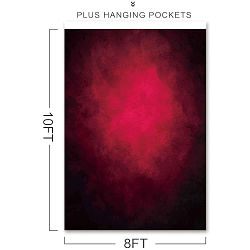 Haboke 8X10ft Abstract Red Portrait Photography Backdrops for Photo Shoot Studio Booth Props with Thick Ployester Roller Pocket on Top - Image 3