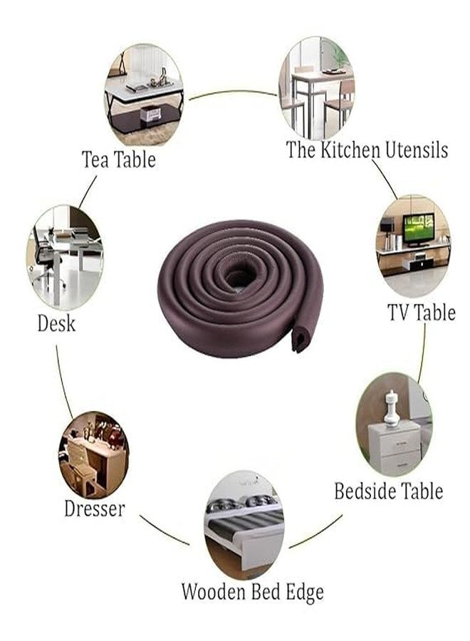 Qitzhaa prime Medium Size 2M Baby Safety Edge Protector, Kids Proofing Foam Bumper Strip for Sharp Edges, Cushion Guard for Furniture & Tables, Pack of 1 (Brown) - Image 4