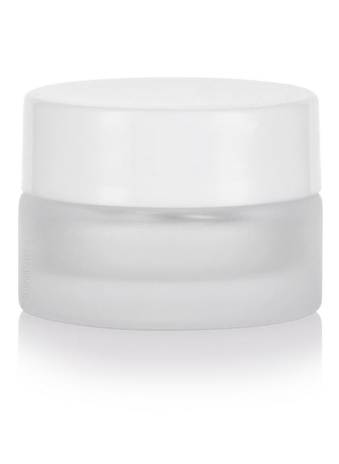 JUVITUS - Frosted Clear Glass 5 Ml 1 6 Oz Small Thick Wall Balm Salve Pot Container Jars With White Smooth Foam Lined Lids (6 Pack) - Image 1