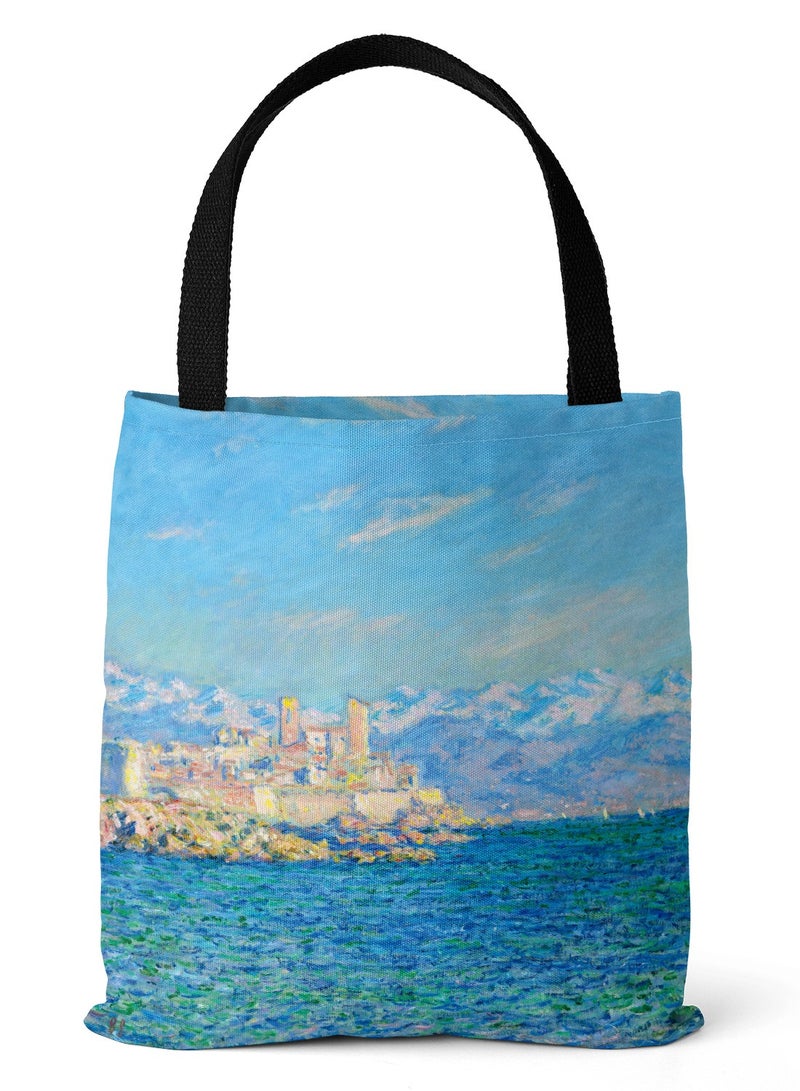 1-Piece Folding Polyester Eco-friendly Canvas Bag,Monet Impressionism Oil Painting Style Printing Carrying Bag,Mini Reusable Supermarket Shopping Bag  - Image 1