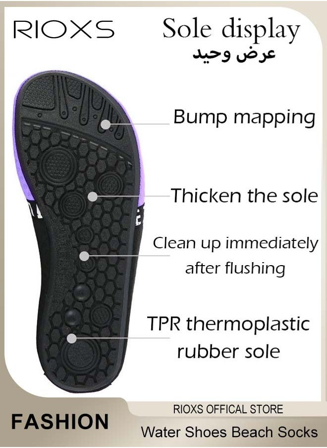 RIOXS Water Shoes Beach Socks For Women Barefoot Aqua Socks Quick-Dry Non-Slip Swim Shoes For Beach Swimming Pool Water Park  - Image 2