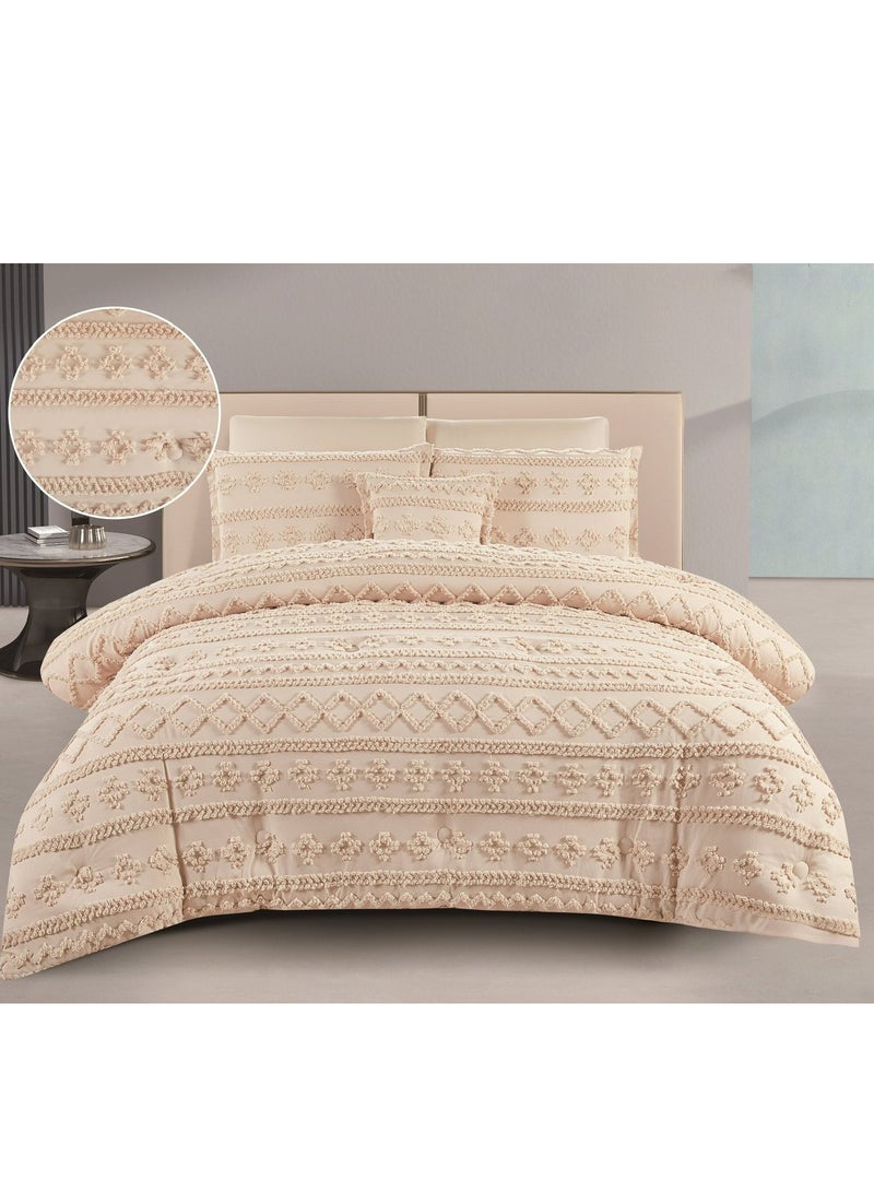 Red Rose Two-piece bridal bedspread with engraving design to add beauty and elegance to your room decor, 8 pieces, comforter size 260x240 cm  - Image 1