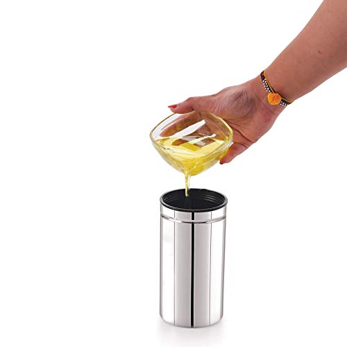 Komal White Cap Stainless Steel Oil Dispenser,350 Ml,Silver, Standard - Image 5