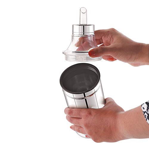 Komal White Cap Stainless Steel Oil Dispenser,350 Ml,Silver, Standard - Image 3