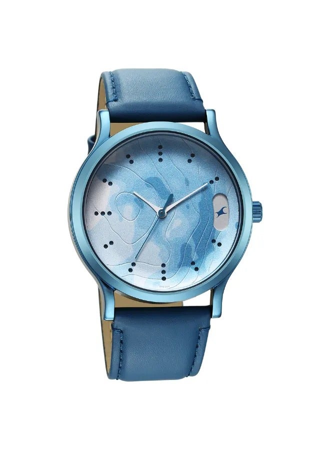 fastrack ساعة يد جلدية للرجال بشكل دائري تناظري - 3296QL01 - 47.85 مم - Image 1