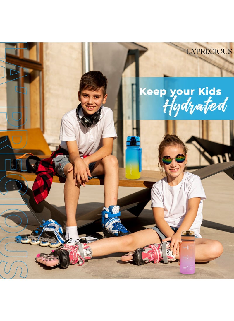 LA' PRECIOUS - LA' PRECIOUS 350ml Kids Water Bottle - USA Tritan Material Non-Toxic BPA Free - Fast Flow - Flip Top Leak Proof Lid and One Click Open - Image 1