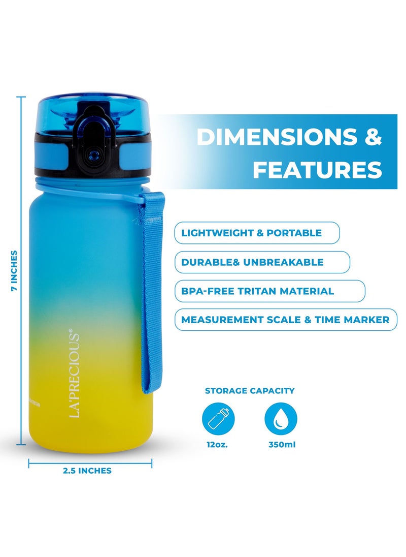 LA' PRECIOUS - LA' PRECIOUS 350ml Kids Water Bottle - USA Tritan Material Non-Toxic BPA Free - Fast Flow - Flip Top Leak Proof Lid and One Click Open - Image 1