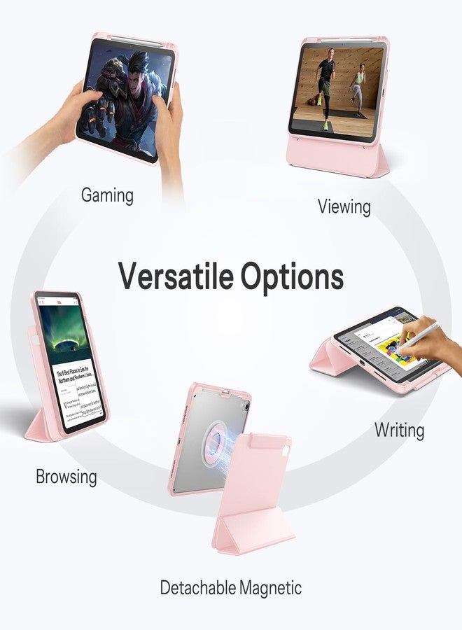 سبراين جراب SPARIN لجهاز iPad الجيل العاشر 2022، جراب مغناطيسي مع حامل قلم Apple Pencil (الجيل الأول)، غطاء قابل للإزالة من جلد البولي يوريثان، غطاء خلفي متين من البولي كربونات، خاصية تشغيل/إيقاف تلقائي أثناء القيادة - وردي - Image 3