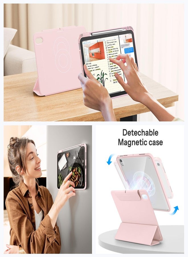 سبراين جراب SPARIN لجهاز iPad الجيل العاشر 2022، جراب مغناطيسي مع حامل قلم Apple Pencil (الجيل الأول)، غطاء قابل للإزالة من جلد البولي يوريثان، غطاء خلفي متين من البولي كربونات، خاصية تشغيل/إيقاف تلقائي أثناء القيادة - وردي - Image 4