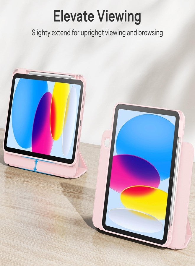 سبراين جراب SPARIN لجهاز iPad الجيل العاشر 2022، جراب مغناطيسي مع حامل قلم Apple Pencil (الجيل الأول)، غطاء قابل للإزالة من جلد البولي يوريثان، غطاء خلفي متين من البولي كربونات، خاصية تشغيل/إيقاف تلقائي أثناء القيادة - وردي - Image 5