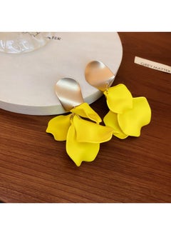 Yellow Small Fresh Fashion All-match Flower Butterfly Earrings Simple Geometric Ear Ring Student Temperament Earrings For Women