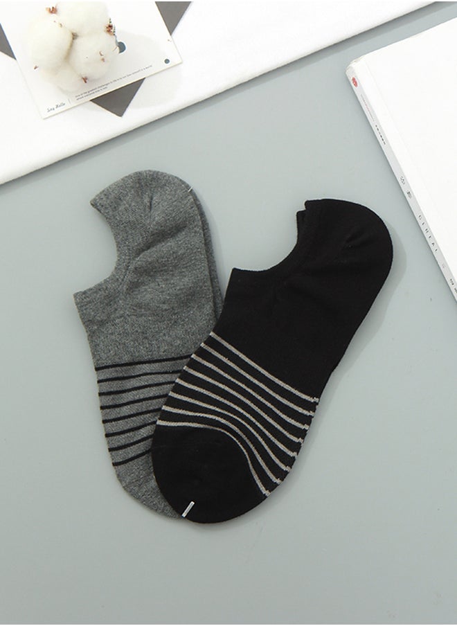XIMI VOGUE Striped Low-Cut Socks For Men (2 Pairs/Set) 
