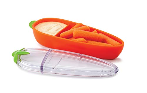 Joie Carrot Snack and Dip Divided Container, Two Compartment Storage Box Keeps Foods Separate, Ideal for Veggies and Dips, Great for Lunchboxes and Road Trips, BPA-Free - Image 3