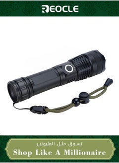 REOCLE Rechargeable LED Torch 250,000 Lumen Super Bright & Waterproof & 5 Adjustable Light Modes Flashlight with Long Battery Life & USB Cable for Home Camping  Outdoor Use  - Image 1