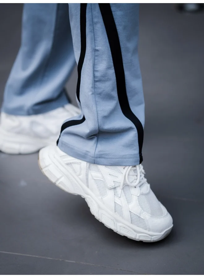 Maniac  Maniac Mens Color Block Light Grey & Black Color Baggy Fit Pant for Men | Best Price UAE
