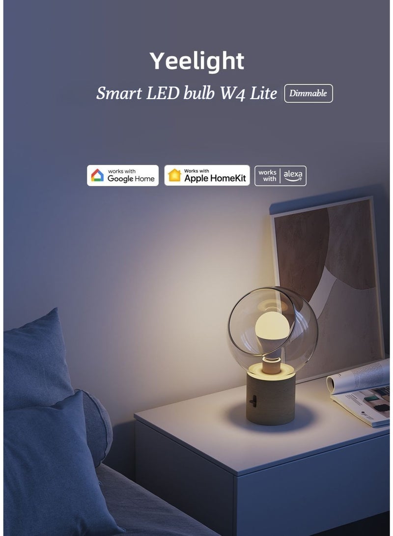 يلايت Yeelight مصباح ضوئي ذكي للإضاءة الداخلية ، مصباح كروي LED ، متوافق مع الهاتف المحمول Homekit للتحكم عن بعد ، سطوع قابل للتعديل ، معيار E27. - Image 2