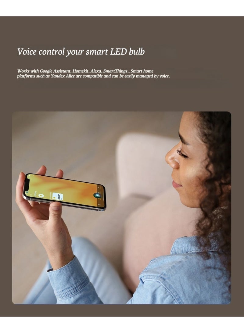 يلايت Yeelight مصباح ضوئي ذكي للإضاءة الداخلية ، مصباح كروي LED ، متوافق مع الهاتف المحمول Homekit للتحكم عن بعد ، سطوع قابل للتعديل ، معيار E27. - Image 4