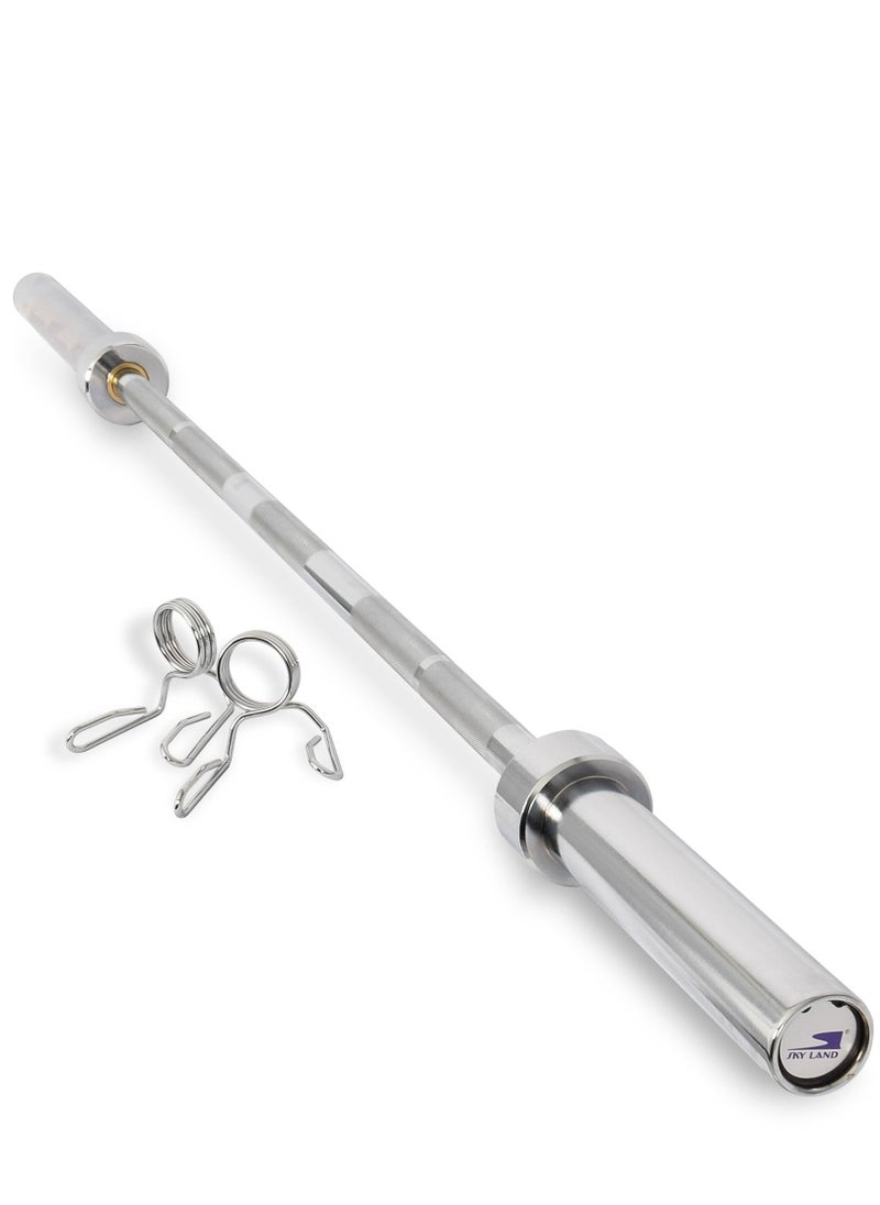 SkyLand Power Weight Lifting Bar For Home Gym Workout| Fitness Barbell Rod, Chrome Plated Steel Gym Rod 2.2 Meter  - Image 1