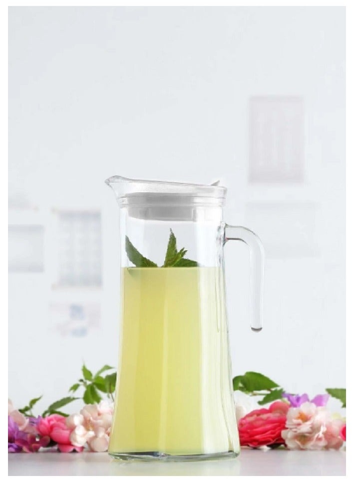 LAV Truva Jug – 1400 ml – 260 mm Height – Clear Pitcher with Plastic Lid for Water, Juice & Cold Beverages - Image 5