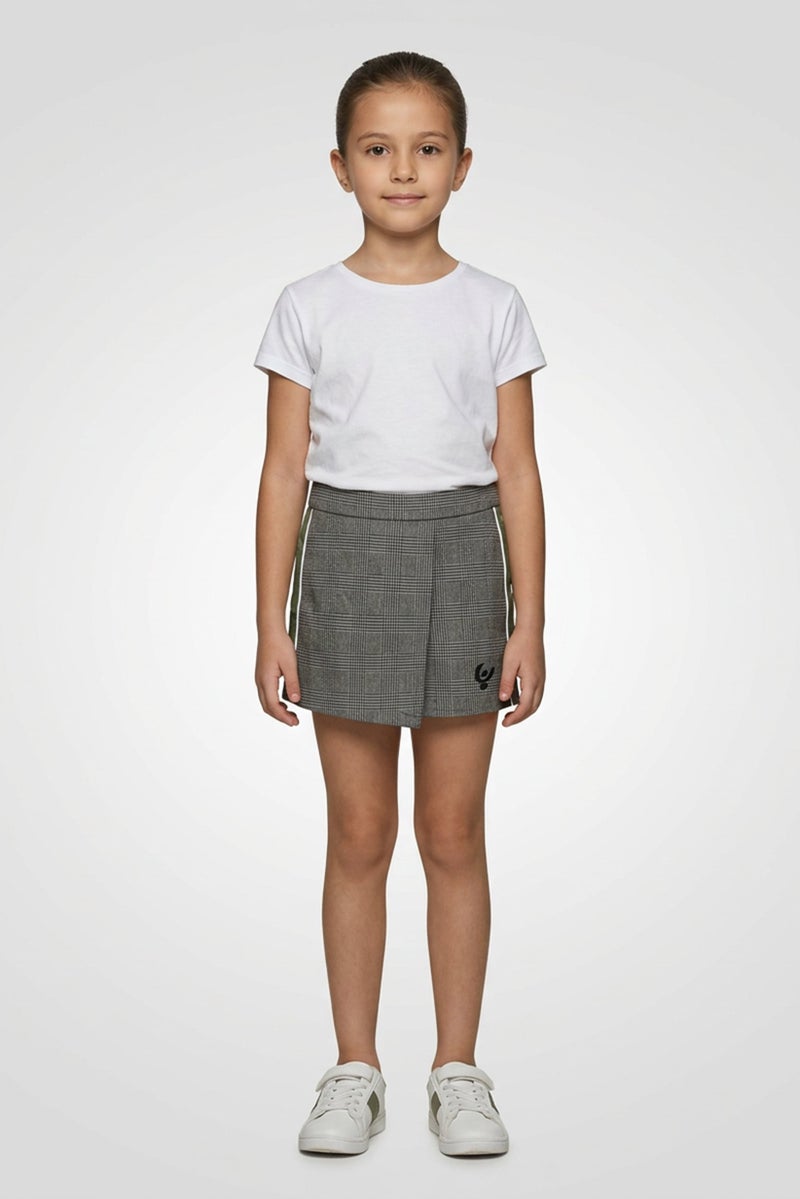 FREDDY Kids Girl Brand Logo Shorts, Grey - Image 1