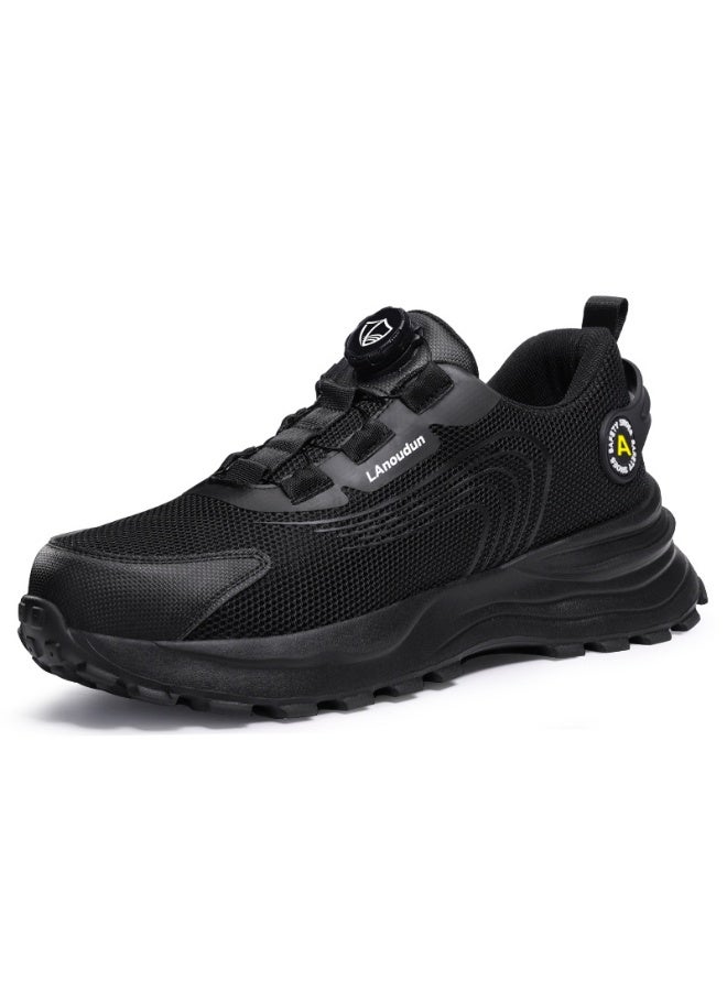 NIBEMINENT Rotary Buckle Lightweight Safety Shoes Anti-smash Anti-puncture Not Tired Feet Work Protective Shoes for Men Durable - Image 1