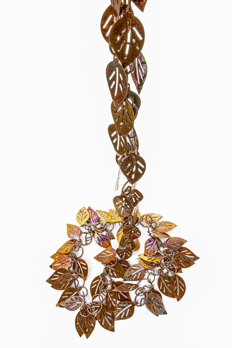 Monarch Rain Chains Pure Copper Cascading Leaves Rain Chain, 8.5 Ft Decorative Rain Catcher Chain for Gutters, Rain Chains for Outside, Rain Gutter Replacement Downspout - Image 2