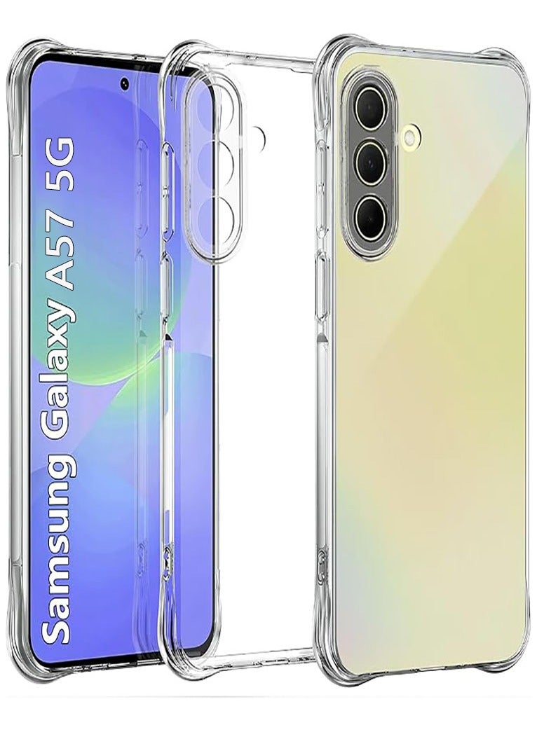 QIRG Transparent Anti-drop Case for Samsung Galaxy A57 5G Clear TPU Four Corners Protection Cover Soft funda