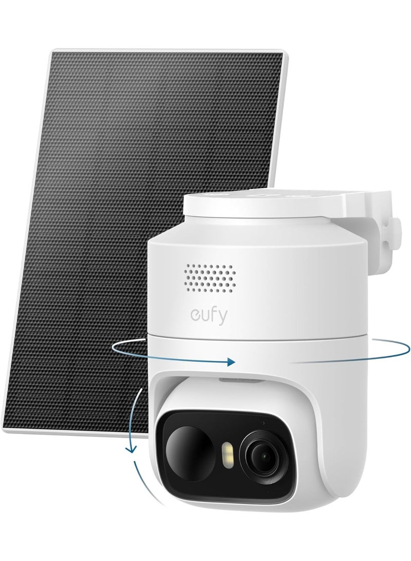 eufy Security eufyCam C37, Wireless Outdoor Security Camera, 360° Pan & Tilt AI Tracking, 2K Solar Camera, Human/Pet/Vehicle Detection, Flexible Solar Panel, Color Night Vision, No Monthly Fee