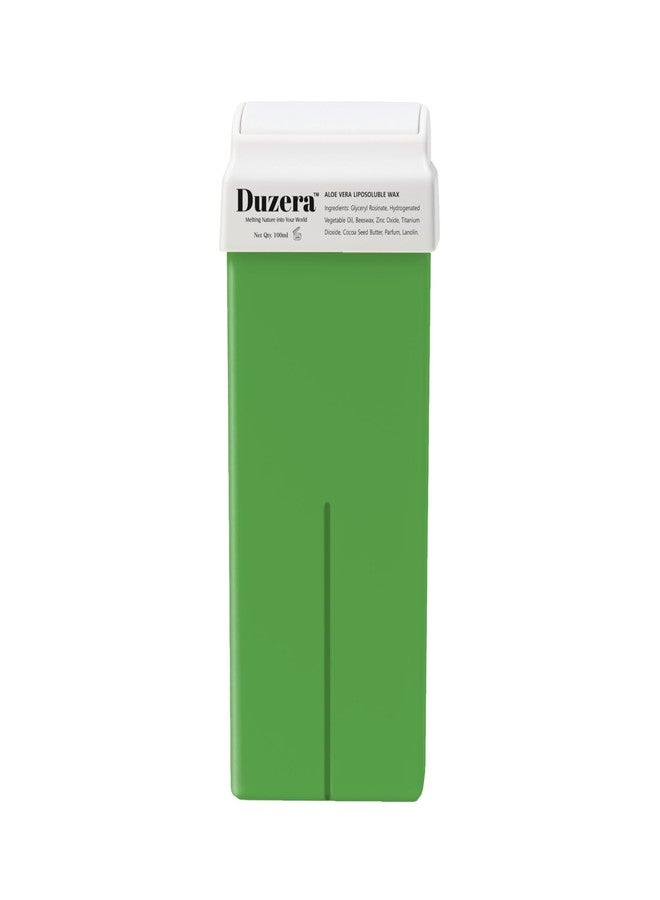 Duzera Liposoluble Refill Roll-on Wax Cartridge For Full Body Waxing | Pure Natural - No Skin Burn - Allergen Free | Dermatologically Tested, Colophony Free | 100ml (Aloevera) - Image 1