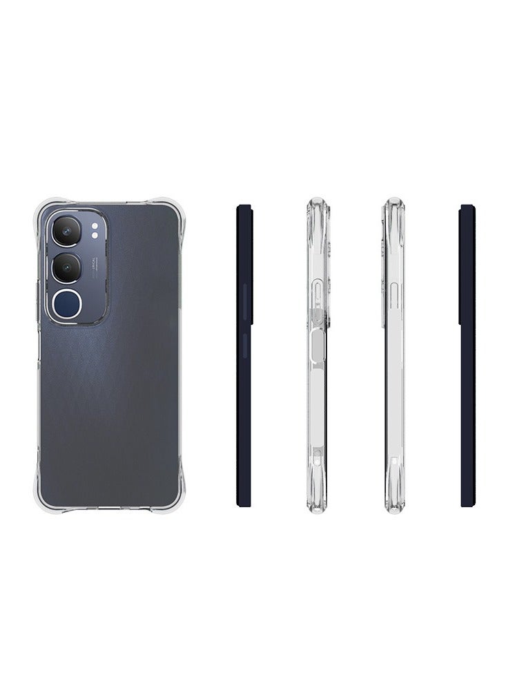2 in 1 vivo Y19s 4G Phone Case Cover & Screen Protector - Shockproof Clear Slim TPU Protective Phone Cover & Full Coverage Delicate Touch Tempered Glass Screen Protector for vivo Y19s 4G Clear - Image 2