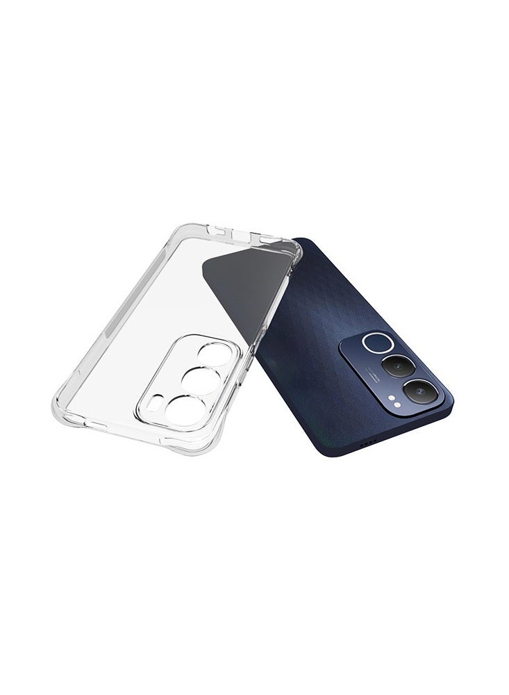 2 in 1 vivo Y19s 4G Phone Case Cover & Screen Protector - Shockproof Clear Slim TPU Protective Phone Cover & Full Coverage Delicate Touch Tempered Glass Screen Protector for vivo Y19s 4G Clear - Image 5