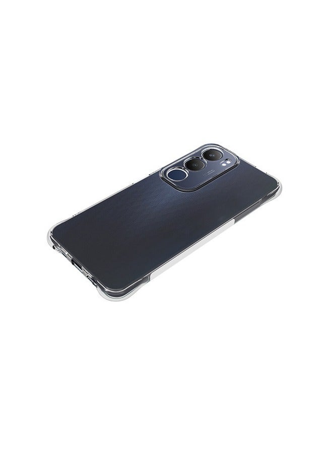 2 in 1 vivo Y19s 4G Phone Case Cover & Screen Protector - Shockproof Clear Slim TPU Protective Phone Cover & Full Coverage Delicate Touch Tempered Glass Screen Protector for vivo Y19s 4G Clear - Image 3