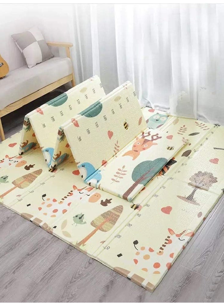 5-layer foldable children's rug, high-quality sponge material, waterproof, anti-slip, double-sided use, suitable for boys and girls (multi-colors - shapes) (150 cm * 180 cm)  - Image 4