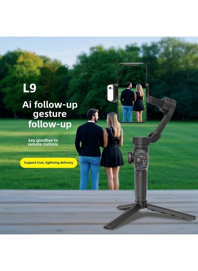 Generic - L9 Retractable Three-axis Mobile Phone Pan-tilt Mobile Phone Stabilizer Balancer Selfie Stick Live Intelligent Anti-shake Follow-up-Color:L9 Retractable Model + Ai Module - Image 1