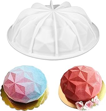 MoldBerry 3D Diamond Shape Cake Mould Cupcake Molds Entremet Moulds Cheesecake Bakeware Moulds for Chiffon Pastry Dessert Candy Baking for Cakes Decoration Candle Mold - Image 5