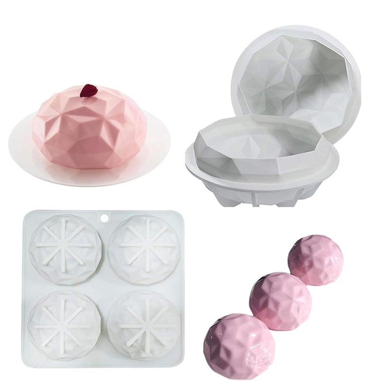 MoldBerry 3D Diamond Shape Cake Mould Cupcake Molds Entremet Moulds Cheesecake Bakeware Moulds for Chiffon Pastry Dessert Candy Baking for Cakes Decoration Candle Mold - Image 1