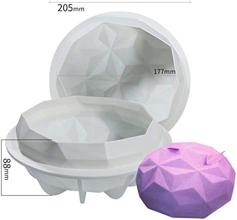 MoldBerry 3D Diamond Shape Cake Mould Cupcake Molds Entremet Moulds Cheesecake Bakeware Moulds for Chiffon Pastry Dessert Candy Baking for Cakes Decoration Candle Mold - Image 3