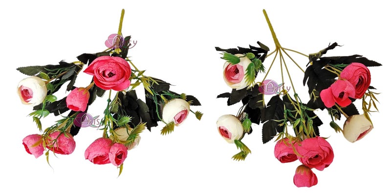 ARTSY Artificial Flowers for Decoration Small Size Rose Bunch Combo (Pack of 2 Pieces) Dry Cut Finish | VASE NOT Included | - Image 4