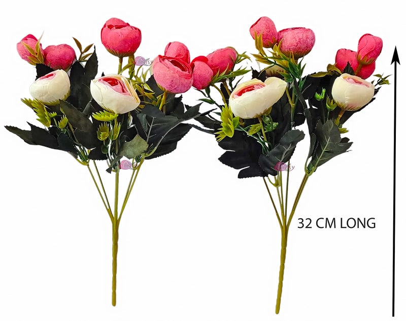 ARTSY Artificial Flowers for Decoration Small Size Rose Bunch Combo (Pack of 2 Pieces) Dry Cut Finish | VASE NOT Included | - Image 3