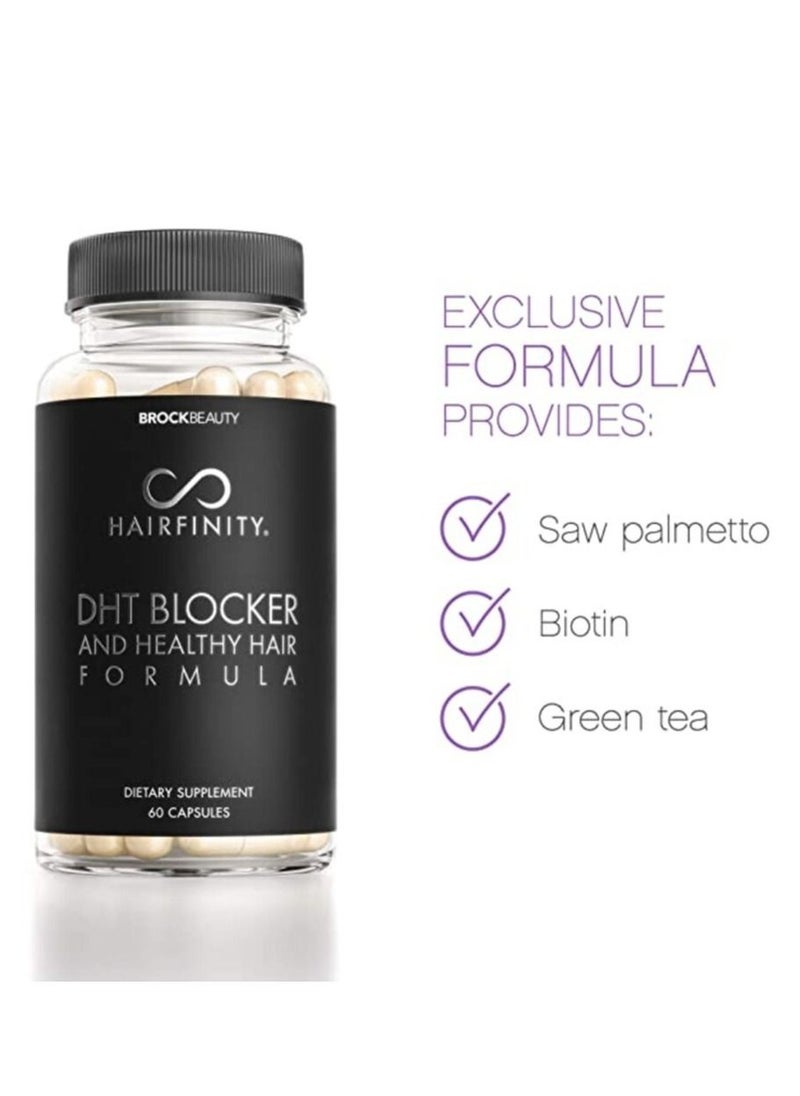 HAIRFINITY - Hairfinity Anti-DHT Capsules, Healthy Hair Formula - Hair Growth Supplement Enriched with Saw Palmetto, Biotin and Vitamins to Stop Hair Loss and Regrowth, Vegetarian Product (60 Veggie Caps) - Image 1